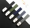 21mm soft Rubber Silicone Watch Strap Black Blue Gray Green Folding Buckle Watch Band Suitable for Conquest Watchband226e