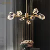 Современный металл латунь Люстра освещение LED Nordic Luster Cristal Pendente Deco Крытый подвесной светильник для гостиной