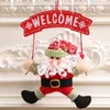 Juldekorationer v￤lkomna Santa Snowman Porch h￤nger tecknad figurer Juld￶rr h￤nger krans Fextiv heminredning Drop Ship