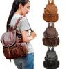 Retro mode dames schouder rugzak zwart bruin pu lederen handtas waterdichte wandelreizen backpack gepersonaliseerd cadeau