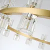 ダイニングルームのための長方形のシャンデリア照明のためのラグジュアリーキッチンアイランドぶら下がっているランプゴールドの家の装飾の水晶照明器具