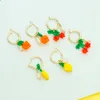 2020 mode fait à la main perlé cerise Orange citron fruits boucles d'oreilles pour femmes filles femme mode déclaration bijoux