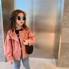 INS Newest Little Girls PU Coats Leather Winter Stylish Fashions Outwear Jackets Autumn Front Pockets Kids Boys Gilrs Coat for 1-6T