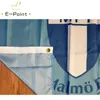 Sverige Malmö FF (MFF) Typ B 3*5ft (90cm*150cm) Polyesterflagga Banderolldekoration flygande hem trädgårdsflagga Festliga presenter