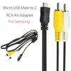 USB till 2 RCA Male AV Adapter Audio Video Cable Cord 140cm för Samsung Android Telefon