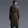 Trench-Coat en laine pour homme, veste longue en mélange de laine, coupe-vent, mode automne hiver