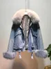 Femmes fourrure veste d'hiver Denim manteau doublure de cheveux grande taille épais chaud Parka femme jeans vêtements d'extérieur décontractés