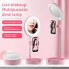 G3 2 i 1 vikbar skrivbord telefonh￥llare selfie ring ljus justerbar h￶jd universal f￶r live streaming youtube tiktok makeup online undervisning