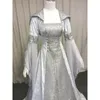 Vintage goth vestido estilo medieval vestido cosplay vestido roupas mulheres boho romântico maxi traje # g7