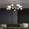 Moderna LED Cristal Chandelier Luz Luxo Luxo Lâmpada Lâmpada De Vidro Molecular Lâmpada Nordic Villa Quarto Sala De Jantar Luzes Pingente