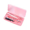 4 PCSSet Nail Clipper Kit med Case Nail Care Set Pedicure Cutters Scissor Professional Manicure Tools Herramienta Manicura2800912