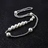 Ny Fashion Mens Pearl Necklace Hip Hop Rostfritt stål Boll Beaded Halsband Smycken Clavicle Chain Halsband