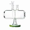 7 inç sonsuzluk şelale bongs benzersiz nargile ters yerçekimi cam su boruları yeşil mor temizle yağ kuleleri 14mm dab teçhizat kase