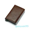 Ny-Men Money Bag Mini Purse Man Automatical Aminium RFID Card Holder Wallet Small Smart Wallet Vallet1488480