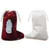 Glitter Christmas Stocking Rood Wit Zwart Paars Champagne Sequin Xmas Stocking Kids Santa Geschenken Opbergtas