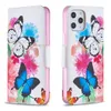 Lederen portemonnee hoesjes voor iPhone 15 Plus 14 13 12 Pro Max Samsung S23 FE S22 A13 5G Note 20 Ultra Olifant Uil Vlinder Bloem Panda Beer Eenhoorn Cartoon Houder Flip Cover