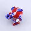 Mini silicone bong robot design glass water with 14mm bowl protect case smoking bongs