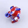 Mini bang en silicone design robot eau en verre avec bol de 14 mm étui de protection bangs fumeurs