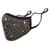 DHL Fashion Dustproof Face Mask Bling Blings Diamond Protective PM2.5 Maskasker Tvättbara återanvändbara Kvinnor Färgglada Rhinestones