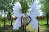 High quality Ostrich feather handicrafts white Angel Wings Birthday Wedding Room Party Decoration shooting props