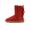 2022 klassiekers winter snowboots voor vrouwen en meisjes rood zwart paarse boog kastanje bruin koffie klassieke mini marine antilope korte booties vrouw casual boot schoenen 36-41