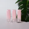 5pcsLot 4ml Mini Empty Refillable Square Bottles Pink Gradient Color Plastic Lip Gloss Tube with Lipstick Brush Pipe Balm DIY Gla6904373