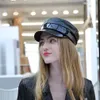 2021 Fashion Ladies Women Army Cap Military Hat Beret Newsboy 100 Sheepskin Leather Size M L XL8515344