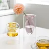 Home Decoration Accessories Nordic Style Colourful Glass Transparent Vase Flower Arrangement Hydroponic Aquaculture Bottle Table