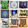 150 * 130 cm Tapisserie Tenture murale indienne Mandala Bohème Tapisserie Hippie Tapisserie polyester Décoration murale Dortoir Décor KKA4499