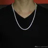 Men039s Iced Out 1 Row Tennis Chain 3mm 4mm 5mm Necklace Hip hop Jewelry New 7175701