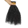Dhgate I Tip Curly Hair Extensions Per I Capelli cutícula Alinhados cabelo encaracolado Kinky Hetero 100g / 100s Natural Black # 1B Off Negro Cor