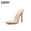 LTARTA 2020 Design PVC gelée sandales bout ouvert talons hauts femmes Transparent Plexiglas pantoufles chaussures sandales 35-421