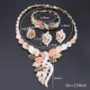 Mode Afrikanische Perlen Halskette Ohrringe Set Nigerian Frau Hochzeit Schmuck-Set Marke Dubai Gold Bunte Schmuck Sets