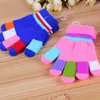 2021New Lovely Colorful Simple Cute Children Gloves Patchwork Colors Fingers Thick Glove 6 Colors Mix Wholesale