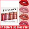 Fit Colors 4 Kolory Mini Lip Makeup Zestaw Fantasy Matte Ciecz Lipstick Lip Gloss Lipgloss Set