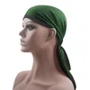 Coda lunga Durag Hip Hop Turbante Unisex Cappello Bandana traspirante Raso di seta Durag Do Doo Du Rag Copricapo a coda lunga Copricapo