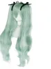 تفاصيل حول Vocaloid Iatsune Miku ذيل الحصان الأخضر المزدوج Cosplay الاصطناعية للنساء 339B