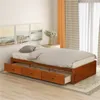 US Stock, ORIS FUR, Oak Color Twin Size Platform Storage Bed with 3 Drawers For Kids Adult Bedroom Sets WF193634AAL