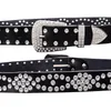 Fashion rhinestone genuine leather belts for women Unisex waist belt for men Quality second layer cow skin strap width 33 cm Y2006426257