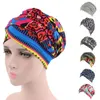 Banie Skull Caps Femmes India Muslim Elastic Turban Imprimé long du chapeau à queue