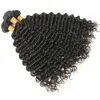 Partihandel Peruvian Deep Wave Hair Bundle 1kg 10st LOT Obehandlad Virgin Human Hair Extension Bundle Weave Skär från en Donor Naturlig färg