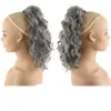 Natural brasileño virgen humano afro puffs cordón gris cola de caballo moño postizos updo pelo soplo corto rizado pelo grande tamaño 9651896