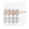 Crystal Bobby Pin Srebrny Złoty Diament List Miłość Hope Dream Hair Pins Hair Clips Barrettes Women Girls Fashion Biżuteria