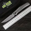 Mini cuchillo aleta persa de espina verde, hoja D2, mango de aleación de titanio, cuchillo de fruta para acampar al aire libre, cuchillo plegable práctico EDC