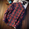 Plus Size shirt Men Plaid camisas de flanela Mens Casual Quente Outono Inverno Primavera de lã grossa de algodão camisa de manga longa 5XL Camisa Masculina