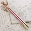 Germany Mordern Trendy Funky Design Sakura Pen Pearl Stone Clip Luxury Metal Ballpen Mother Wedding Gift Pen with Sakura Clip