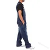 Jeans men039s uomini casual perdite in modo tascabile per le tute comodabele salta i pantaloni bavaglini più grandi dimensioni voor man blauw broek8063715
