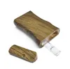 Newest Handmade Wood Dugout with Glass Tube Filter Digger One Hitter Pipe Cigarette smoking pipes Stash Case