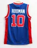 Kaliteli Nakış Vintage Kırmızı Mavi Rodman Mens College Üniversitesi Basketbol Formaları ED Gömlek S-2XL ÜCRETSİZ Nakliye