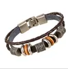 Vintage Bracelets Men Fashion Black Genuine Leather Braided SKULL Charm Bracelets Bangles Jewelry Male Multilayer Hand Rope Cheap Pulseira